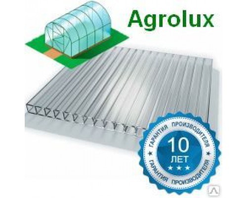 Сотовый поликарбонат Agrolux для теплиц прозрачный 4 мм